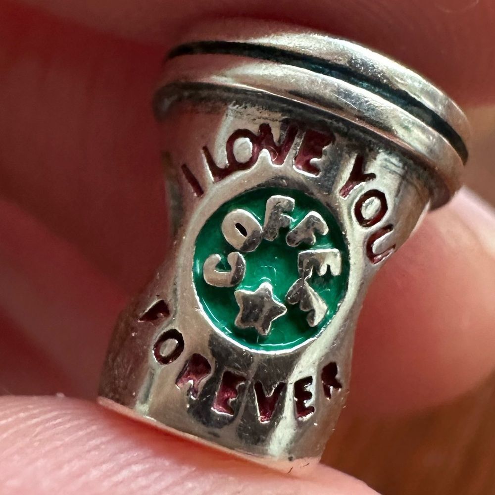 NWOT "Love" Coffee Silver 925 Pandora Fit Charm - Picture 8 of 12